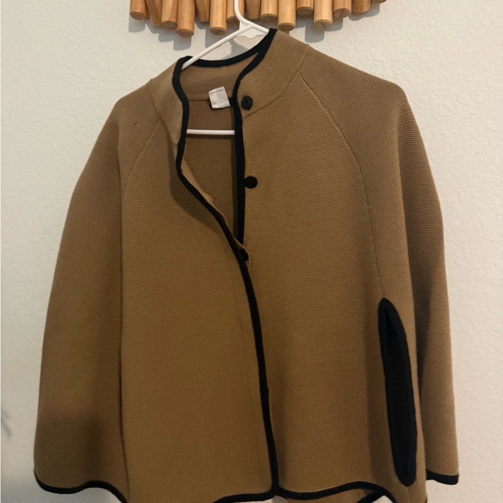 J. Crew Camel Cape with Black Accents